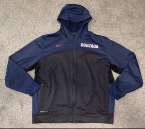 Gonzaga Bulldogs Basketball Nike Therma-Fit Hoodie Jacket XXL 2XL Blue Black - Picture 1 of 5