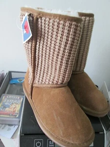 NEU MIT ETIKETT * DAMENGRÖSSE 6 MINNETONKA WILDLEDER KUNSTFELL HELLBRAUN STIEFEL * ANSEHEN - Bild 1 von 5