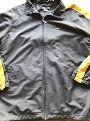 NIKE GRAY AND YELLOW FULL ZIP JACKET MENS SZ XL VENTED BACK FITNESS *EUC* B5 - Image 1 of 4