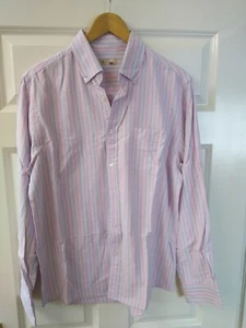 John Lewis Men's Long Sleeve Slim Fit Pink/Blue/White Stripe Shirt Meduim - Picture 1 of 7