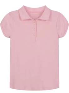 Nautica Girls' School Uniform Short Sleeve Polo Shirt, Button Closure Large 12-1 - Picture 1 of 4