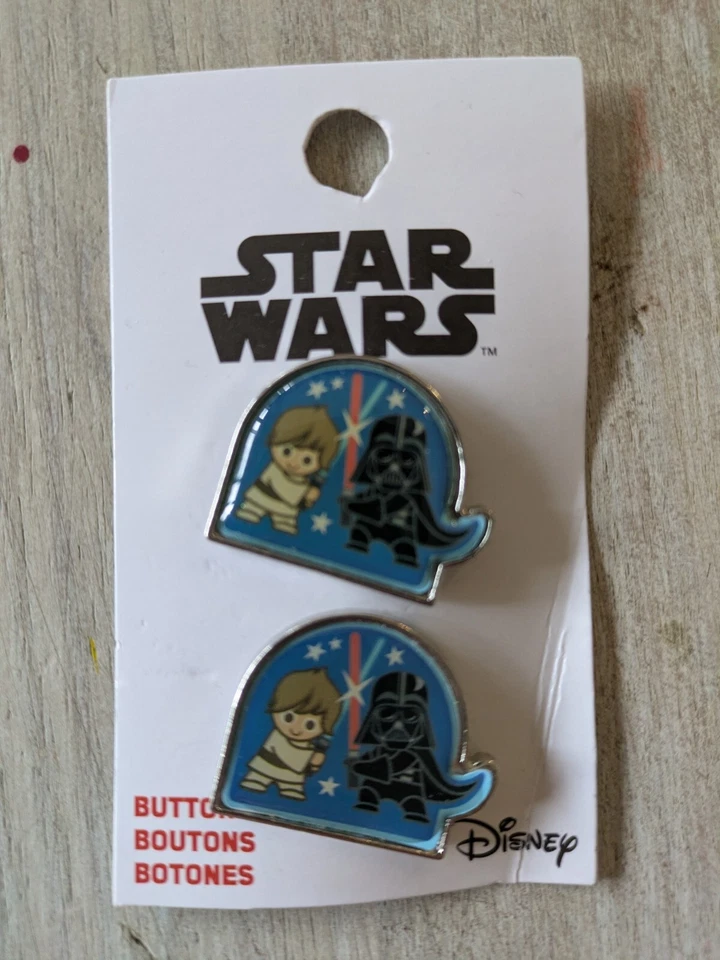 Blumenthal Lansing 22mm Star Wars Buttons 2pk | Luke Skywalker & Darth Vader - Image 1 of 1