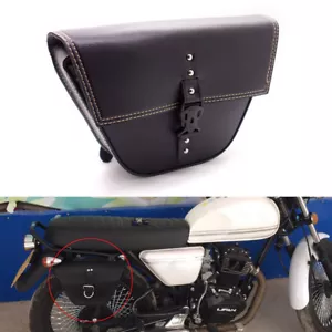 Bolso de silla de montar de cuero PU para motocicleta equipaje herramienta bolsa lateral para Cafe Racer ATV personalizado - Imagen 1 de 10