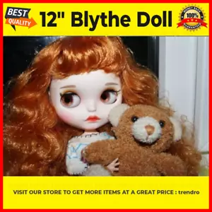 Muñeca Blythe de 12" Oro Amarillo Cabello Bjd Juguete Cara Mate Personalizada Piel Blanca Desnudo Regalos - Imagen 1 de 24