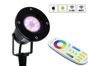 RGB+CCT LED Gartenstrahler IP68 4W + Funk Fernbedienung RGB + weiss WiFi Wlan - Picture 1 of 10