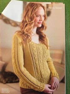 Knitting pattern LADIES SWEATER (lovely design features give a homespun look) - Picture 1 of 6