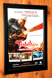 2008 Tenchu Shadow Assassins PSP Wii Promo Werbeblatt Gerahmt Poster / Ad Framed