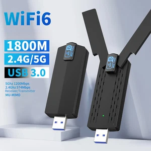 AX1800 WiFi6 USB 3.0 WiFi Adapter Dongle 1800Mbps 5G/2.4G Dual Band Network Card - Picture 1 of 14