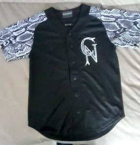 Cuckoos Nest baseball jersey M Black Snakeskin print Rare Embroidered CN Snake - Picture 1 of 7