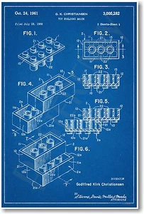 Lego patente de ladrillo - NUEVO póster de patente de invención vintage - Imagen 1 de 1