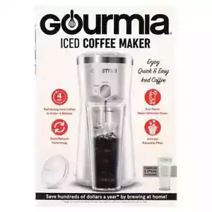 Gourmia Iced Coffee Maker with 25 fl oz. Reusable Tumbler, White - Picture 1 of 6