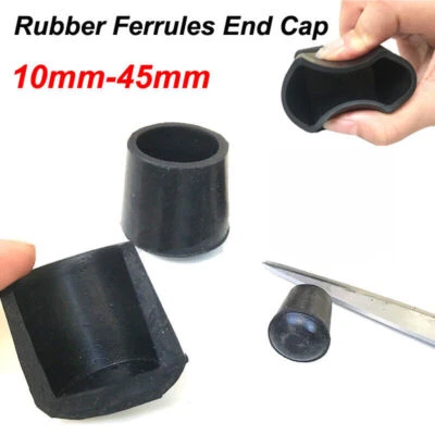 Base Rubber Tube Ferrules End Cap Chair Feet Walking Stick Non-Slip10-45mm - Image 1 of 4