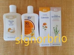 doccia just latte miele riso + latte solare SPF 30 + crema calendula schiarente - Foto 1 di 1