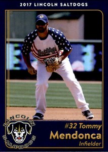 2017 Lincoln Saltdogs Team Issue #17 Tommy Mendonca Turlock California CA Card
