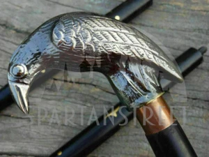 Eagle Shape Antique Finish Man Walking Stick Wooden Shaft Elegant Walking Cane - Picture 1 of 6