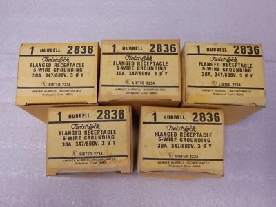 PN# HBL2836, 2836 - HUBBELL - TWIST LOCK, FLANGED RECEPTACLE, FEMALE - Image 1 of 4