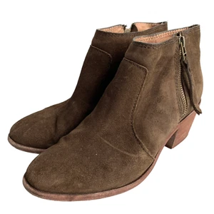 Madewell Botas Mujer 8.5 Botines Marrón Gamuza Bloque Tacón Cremallera The Janice - Imagen 1 de 12