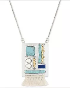 Collana con ciondolo nappa multiperlina bicolore marca Lucky $49 LJ6 - Foto 1 di 6