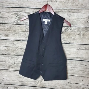 Pronto Uomo Black Vest Size Small 100% Wool  - Picture 1 of 6