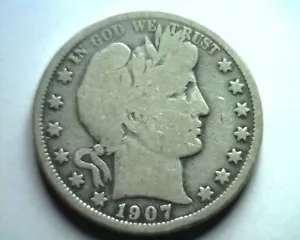 1907-D MEDIO DÓLAR BARBERO MUY BUENO EN MUY BUEN ESTADO BONITA MONEDA ORIGINAL BOBS MONEDAS ENVÍO RÁPIDO - Imagen 1 de 2