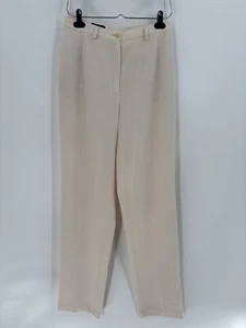 Mondi Sport Vintage Pants Womens 40 Ivory Wool Blend Slacks Pockets Straight Leg - Picture 1 of 18
