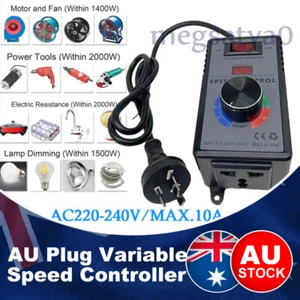 AC 220V~240V Variable Speed Controller AU-Plug Control Motor Rheostat Switch 10A - Picture 1 of 8