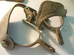De colección - Par de ESPUELAS DE VAQUERO CROCKETT - Inoxidable SIN LIMPIAR, OXIDADO, CRUJIENTE - Imagen 1 de 5