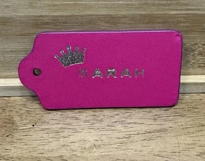 Personalized Pink COACH Purse Tag -Sarah - Picture 1 of 3