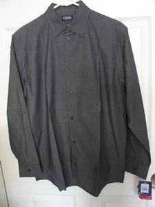 NWT Chaps boys youth XL 18/20 HUSKY Dark Gray long sleeve button front shirt - Picture 1 of 6