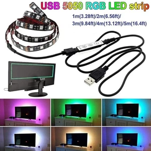 TV Computer Backlight 5V USB LED Strip Light 5050 SMD RBG Background Lighting - Picture 1 of 16