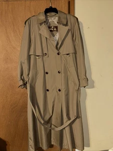 Vintage 1970s Etienne Aigner Trench Coat Women’s 10 Khaki Tan Belted Retro Class - Picture 1 of 21
