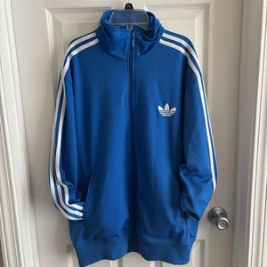 Adidas Jacket Mens XL Full Zip Track Trefoil 3 Stripes Black Athletic Poly - Picture 1 of 9