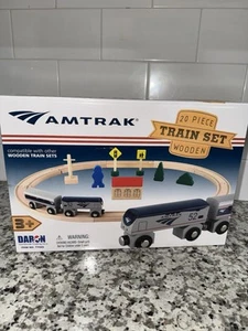 Daron Amtrak Wooden Train Set (20pc) Magnetic Cars, Track & Access DAR45-NEW - Imagen 1 de 1