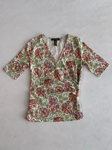 Lauren Ralph Lauren Mujer Colorido Elastizado Floral Cuello en V Mangas 3/4 Talla XS - Imagen 1 de 5