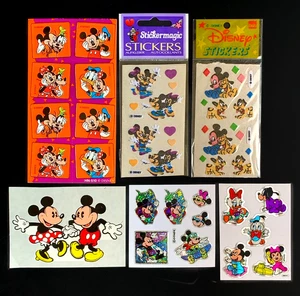 6 MICKEY MINI MOUSE GOOFY DISNEY flocado difuso DE COLECCIÓN pegatina prismático - Imagen 1 de 8
