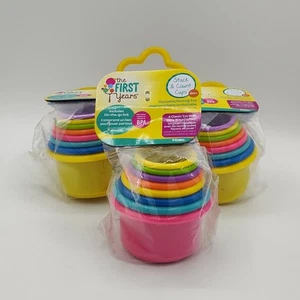Lot of 3 - The First Years Baby Stack & Count Cups Stackable/Nesting Toy - Picture 1 of 7