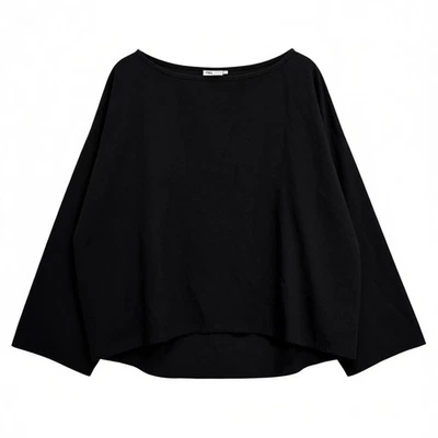 Soft Surroundings Black Drop Shoulder Tunic Top Lagenlook Breathable Cotton - Image 1 of 4