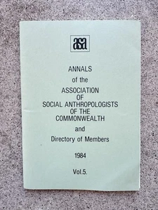 Annals ASA Vol 5 (1984) Social Anthropology Directory Tarn Ex-Libris Rare UK Pub - Bild 1 von 4