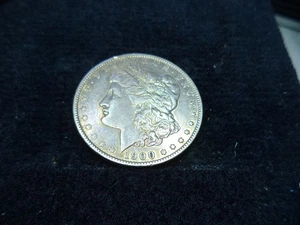 1900 O Morgan Dollar Slight Toning AU. 90% Silver $1 US Coin - Picture 1 of 2