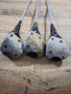 Vintage Golf Ping Karsten I/ Zing Driver  3, 4, 5 Woods RH Stiff Golf Club Set - Image 1 of 4