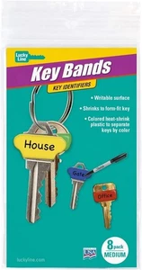 Lucky Line Colorful Key Bands - Key Identifiers Medium, 8 Pack (17108) - Picture 1 of 6