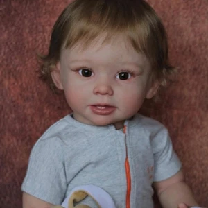 28 Zoll Reborn Baby Puppe süß Kleinkind Junge Wurzel Kurzhaar Stoffkörper Handarbeit Geschenke - Bild 1 von 4