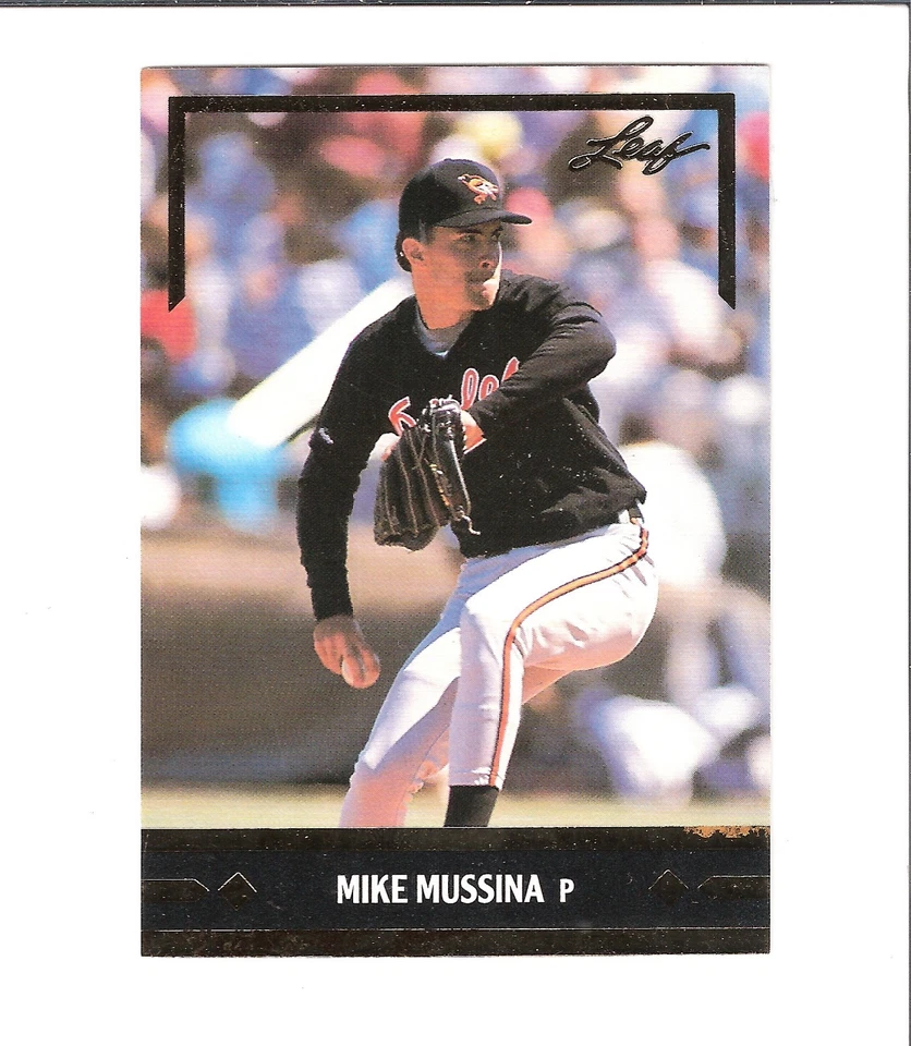 Tarjeta de novato Leaf Gold 1991 #BC12 Mike Mustina Baltimore Orioles Salón de la fama Foto 1 de 1