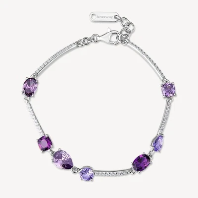 BRACCIALE DA DONNA CON ZIRCONI IN ARGENTO 925 BROSWAY FANCY FMP132 MAGIC PURPLE - Immagine 1 di 4