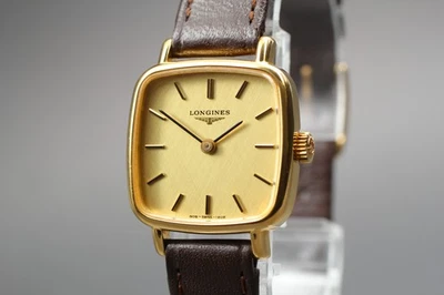 Reloj para mujer [casi como nuevo] Longines Cal.5602 805 6189 esfera dorada de 23 mm cuerda manual Foto 1 de 4