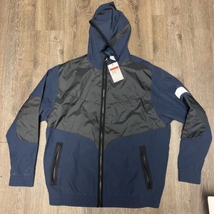 Nike Air Max Hombres Talla L Tejido Ripstop Chaqueta Azul Cremallera Sudadera con Capucha HF6600 478 NUEVO CON ETIQUETAS - Imagen 1 de 11