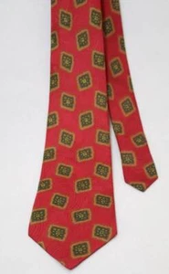 Fumagalli's Red Tie Men's Necktie All-Over Pattern Diamond Shape 100% Silk Spain - Picture 1 of 11