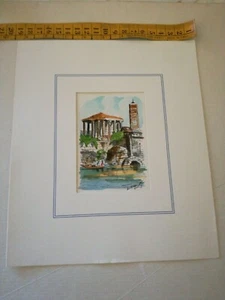 ROMA ACQUARELLO DIPINTO A MANO 22 x19 cm - Foto 1 di 2