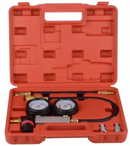 UK Petrol Engine Cylinder Leak Down Tester Compression Leakage Detector Kit Set - Picture 1 of 4