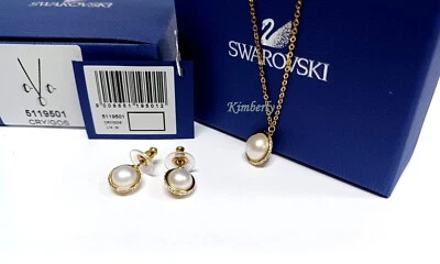Auténtico juego de pendientes/colgantes de perlas de cristal Swarovski Celestin NUEVO 5119501 Foto 1 de 4